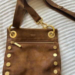 Hammitt Tan Suede Crossbody with Gold Details